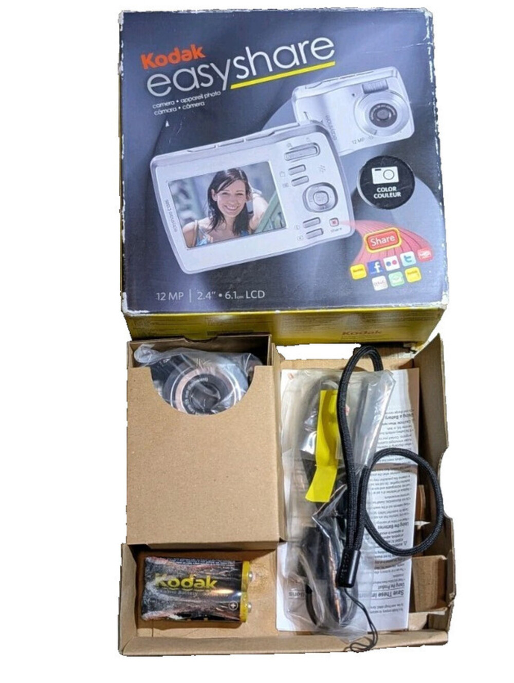 Brand New Kodak EasyShare C1505 12.0MP Digital Camera Black Point And Shoot